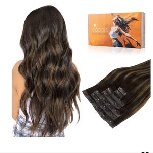 Remy Human Hair Extensions Chestnut Brown